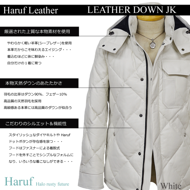 ダウンジャケット メンズ 本革 03whi1