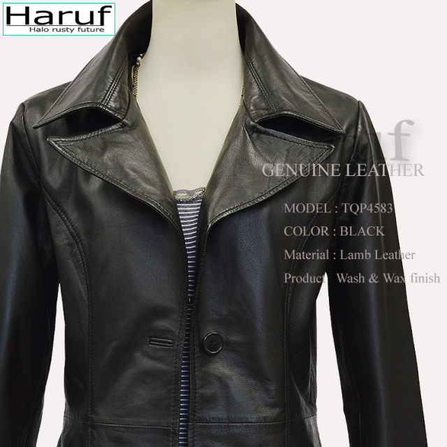 本革 チェスターコート レディース 4583bks2