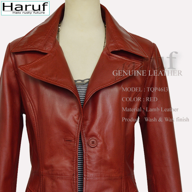 シンプルでおしゃれなレディースの本革レザーコートです。ビンテージ  