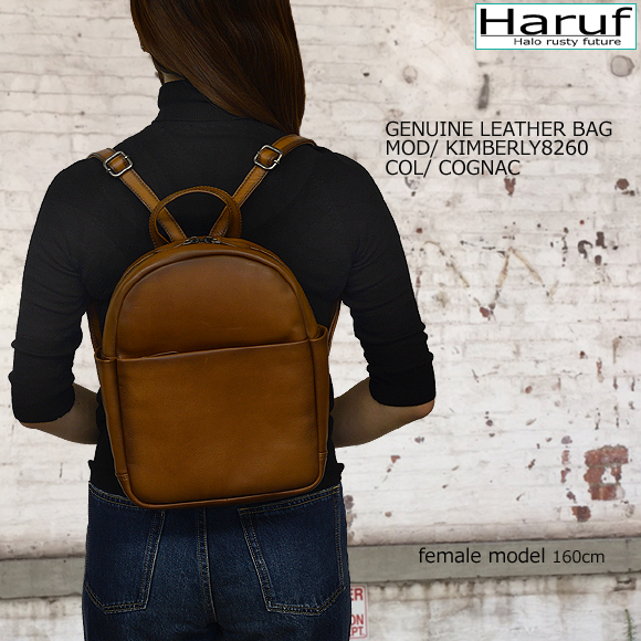 小さめ レザーリュック キャメル 8260mod1