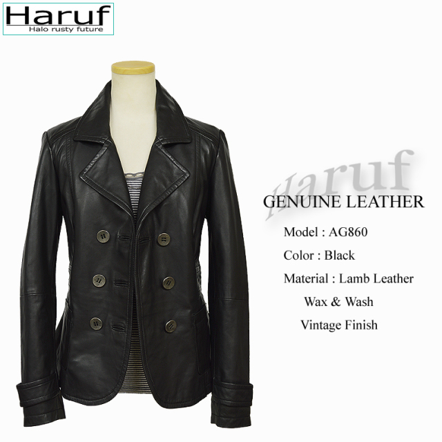 本革 テーラード ピーコート 革ジャン レディース 860bks1