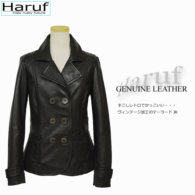 本革 テーラード ピーコート 革ジャン レディース 860bks2
