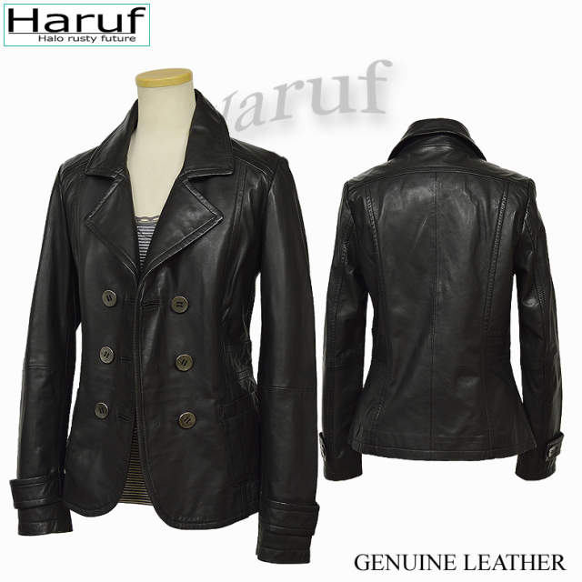 Haruf レザージャケット 革ジャン ショートピーコート テーラード  