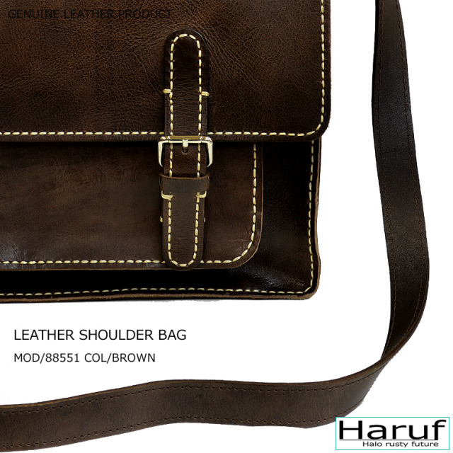 Haruf レザー ショルダーバッグ 斜めがけバッグ レザーバッグ
