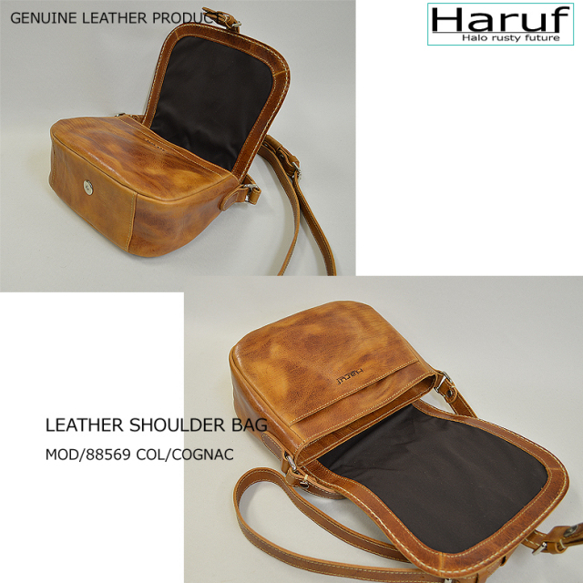 Haruf レザーショルダーバッグ 斜めがけバッグ レザーバッグ