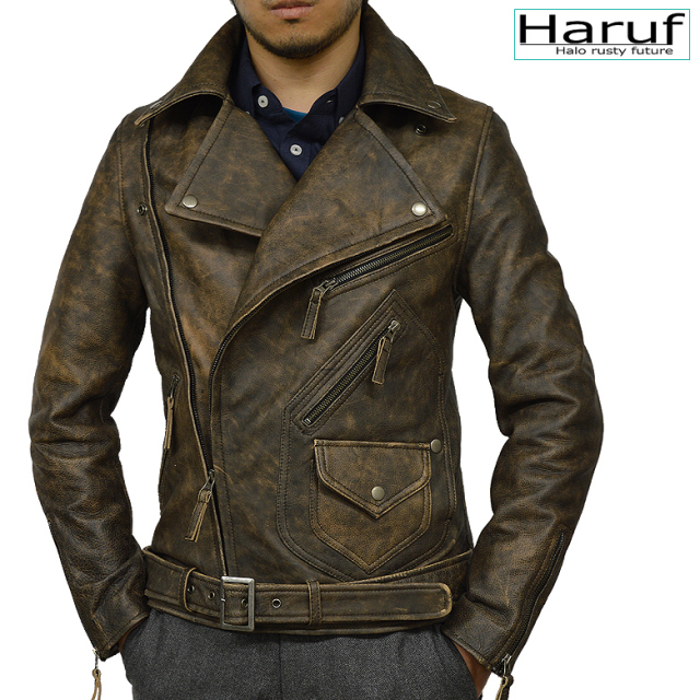 新品なのにかっこいいビンテージレザージャケット メンズ Haruf ハルフ