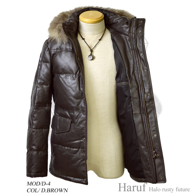 レザーダウンコート メンズ D4DBR7