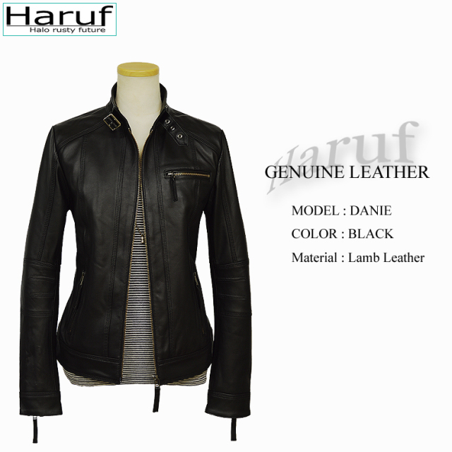 本革 シングル ライダースジャケット レディース daniebks2
