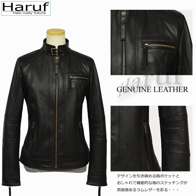 本革 シングル ライダースジャケット レディース daniebks4