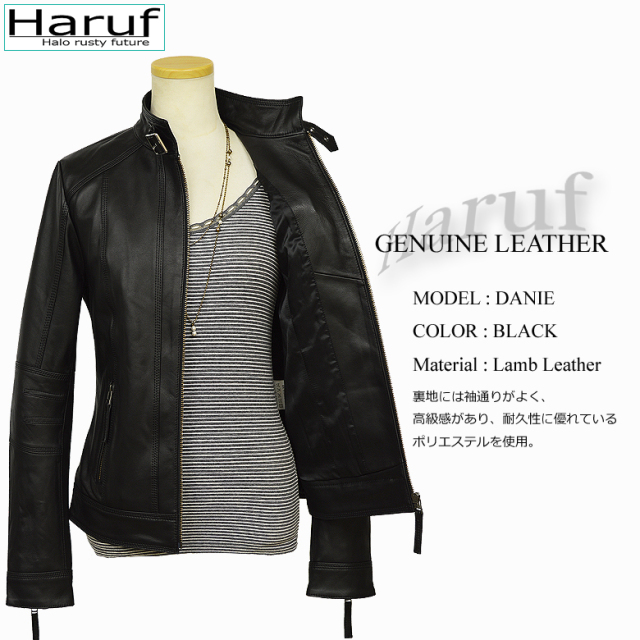 本革 シングル ライダースジャケット レディース daniebks6