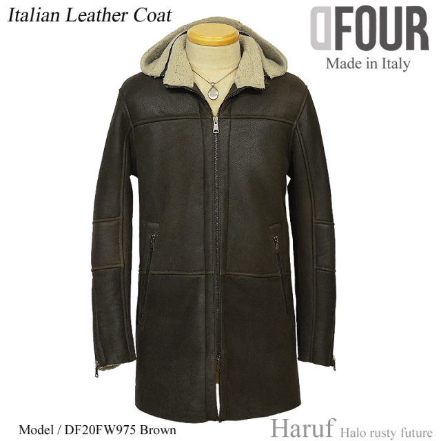 本革 ムートンコート メンズ ブラウン df795br1