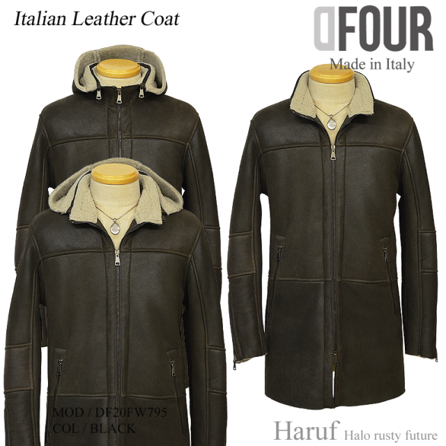 本革 ムートンコート メンズ ブラウン df795br5