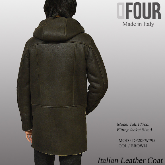 本革 ムートンコート メンズ ブラウン df795brmod4