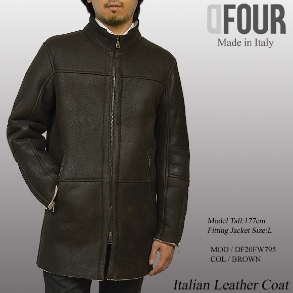 本革 ムートンコート メンズ ブラウン df795brmod5