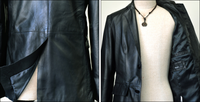 シープスキン(羊革)ブレザー 3つボタン 良い センターベンツ 中古 