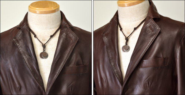 テーラードジャケット 本革 kp004dbr2a