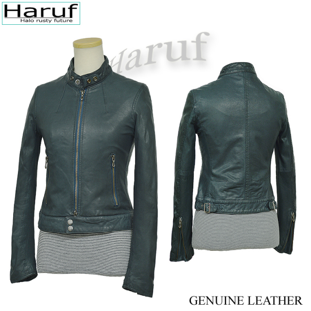 本革 レザージャケット シングルライダース レディース kp400blu4