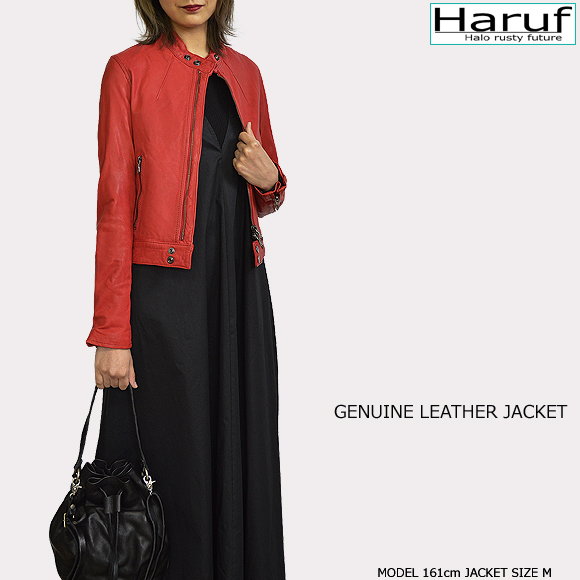 本革 レザージャケット シングルライダース レディース kp400redmod2