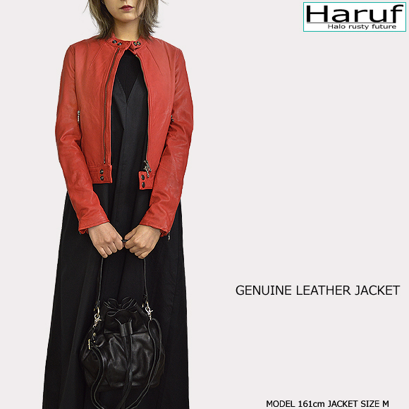 本革 レザージャケット シングルライダース レディース kp400redmod3