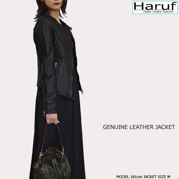 ノーカラー 革ジャン レディース kp410bkmod2