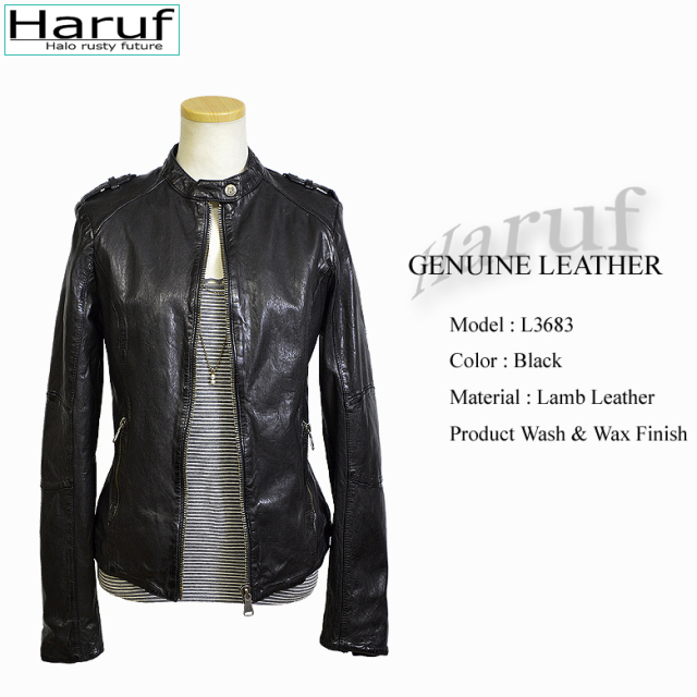 レザージャケット レディース 本革 l3683bk1
