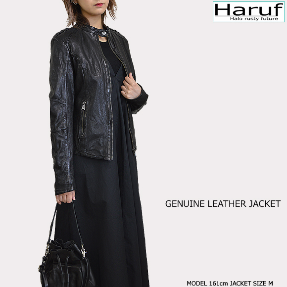 レザージャケット レディース 本革 l3683bkmod3