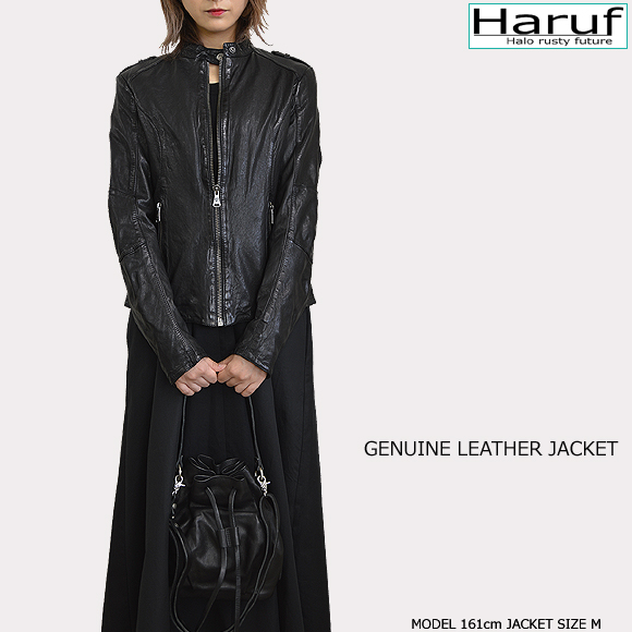 レザージャケット レディース 本革 l3683bkmod5