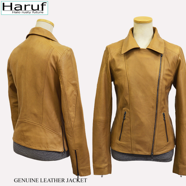 Haruf】ハルフブランドの本革ラムレザーダブルライダースジャケット