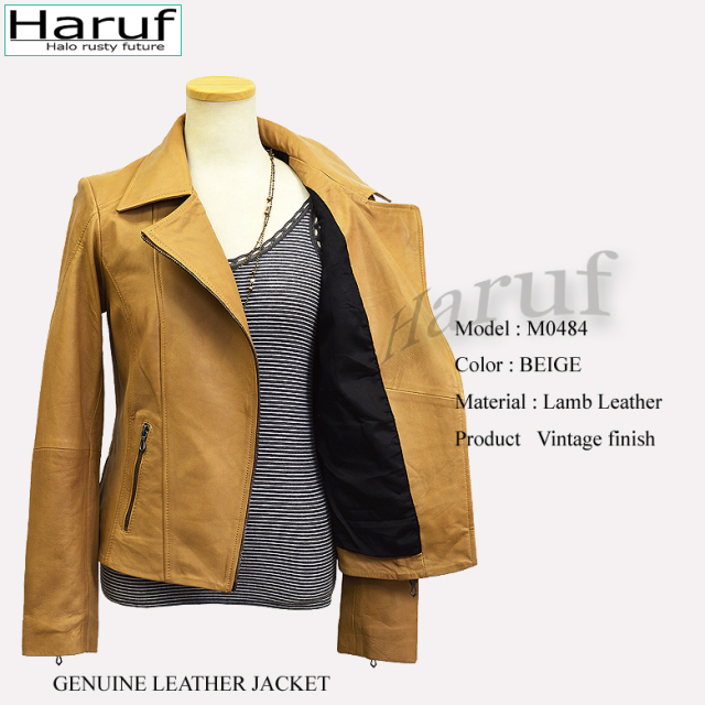 Haruf】ハルフブランドの本革ラムレザーダブルライダースジャケット