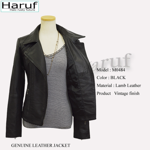 レザーダブルライダース レディース m0484bk5