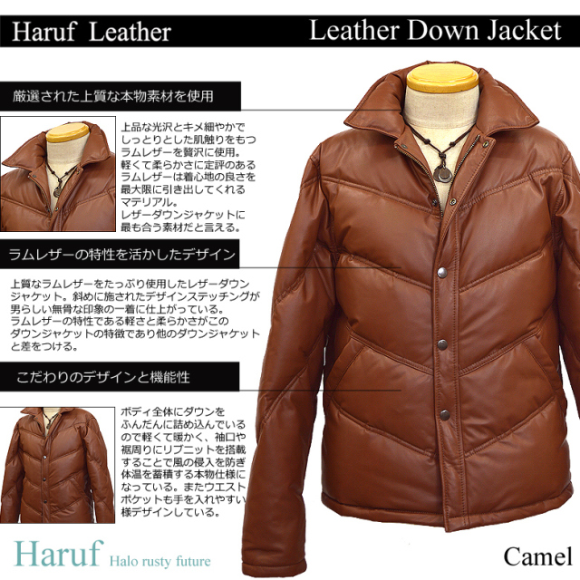 本革 ダウンジャケット メンズ mm07lcam1