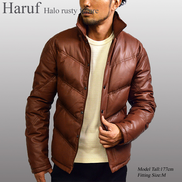 本革 ダウンジャケット メンズ mm07lcammod1