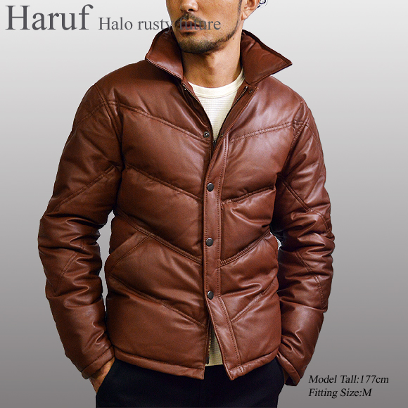 本革 ダウンジャケット メンズ mm07lcammod3