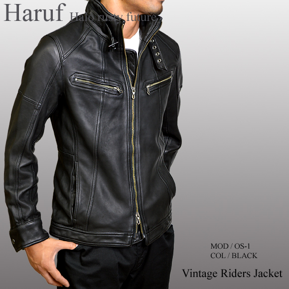 シングル レザージャケット os1bksidemod