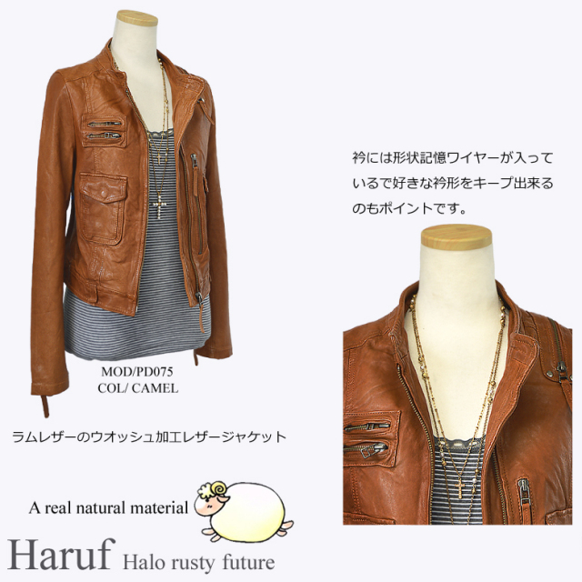 本革 ライダースジャケット レディース pd075cam2