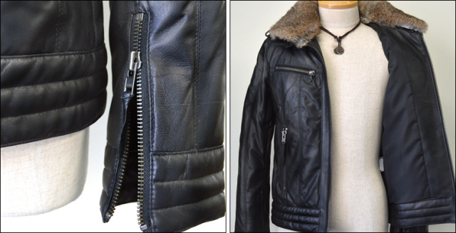 レザーダウンジャケット r5lambnbk5