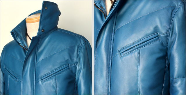 ダウンジャケット本革 rekiblu3