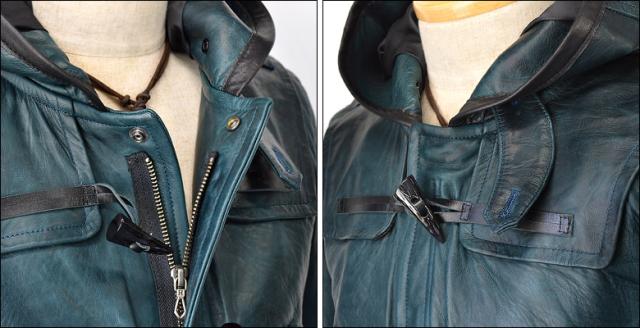 レザージャケット フード us144blu2