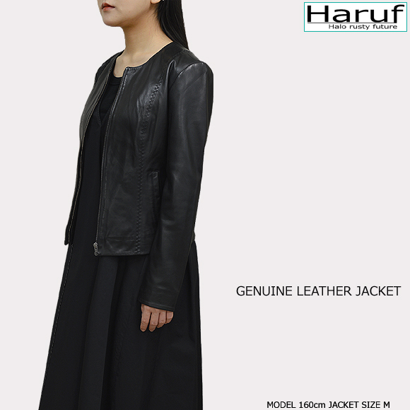 本革 ノーカラージャケット レディース solenebkmod2n