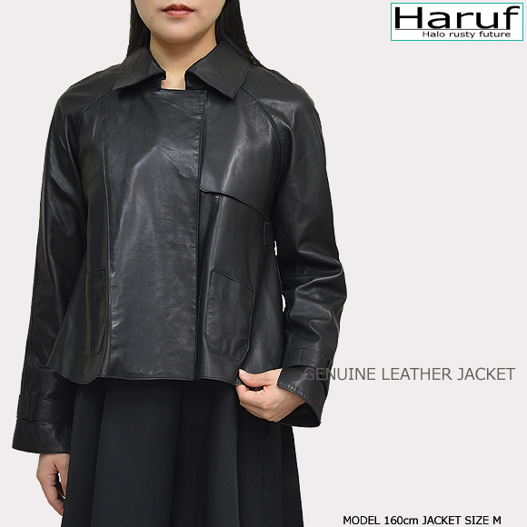 本革 ショートトレンチコート レディース stl01bkmod1nn