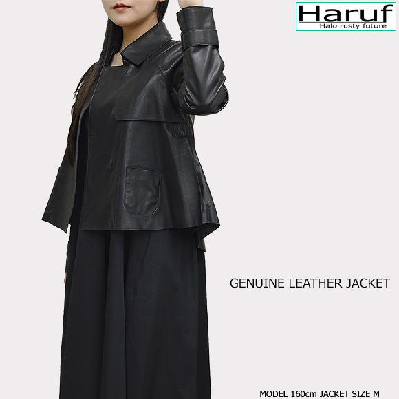 本革 ショートトレンチコート レディース stl01bkmod3