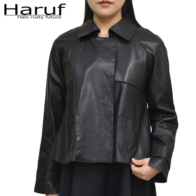 本革 ショートトレンチコート レディース stl01bkmodn