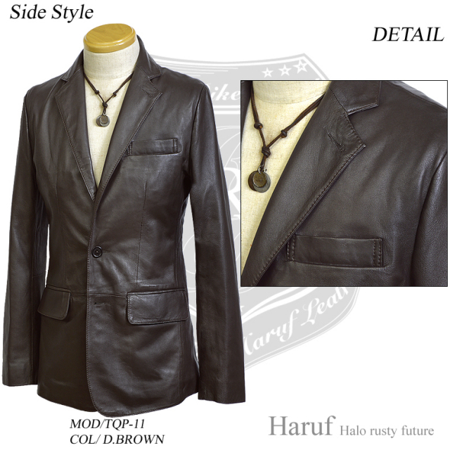 テーラードジャケット 本革 tqp11dbrside