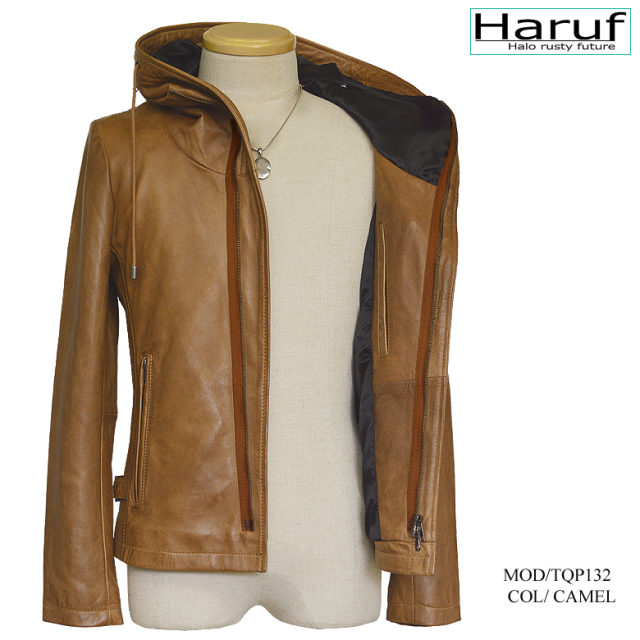 本革 レザージャケット フード メンズ tqp132cam8