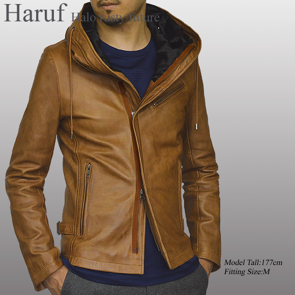 本革 レザージャケット フード メンズ tqp132cammod4