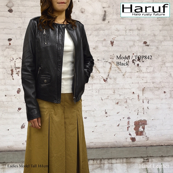 革ジャン ノーカラー tqp842model-black