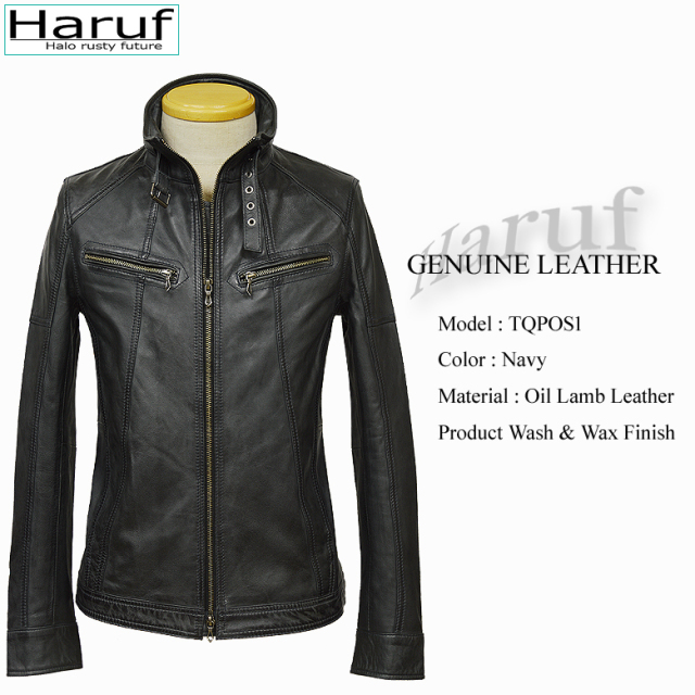 シングルレザーライダースジャケット メンズ tqpos1navs2