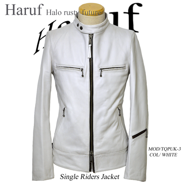 Harufブランドオリジナル。スタンドカラーのシングルライダース