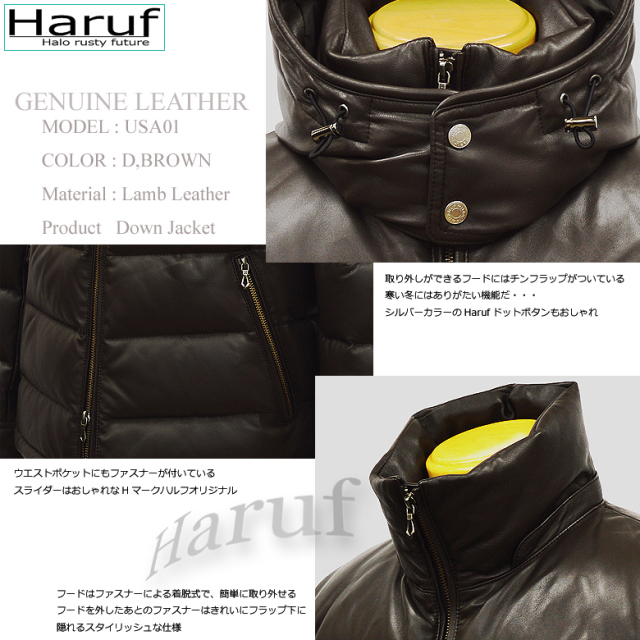 本革 ダウンコート メンズ us01dbr5