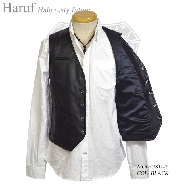 レザーベスト ブラック us112bklast